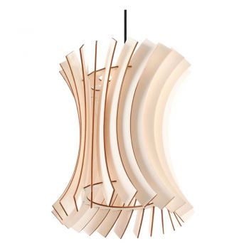 Lustră în culoare naturală cu abajur din lemn ø 30 cm Menges – Nice Lamps