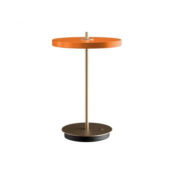 Veioză portocalie LED cu intensitate reglabilă cu abajur din metal (înălțime 31 cm) Asteria Move – UMAGE