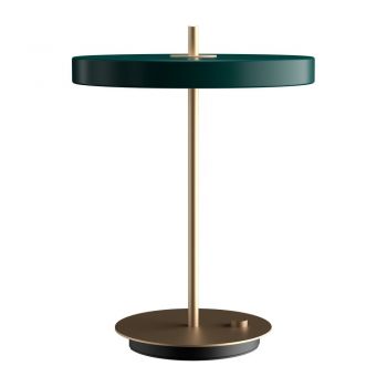 Veioză verde-închis LED cu intensitate reglabilă cu abajur din metal (înălțime 41,5 cm) Asteria Table – UMAGE
