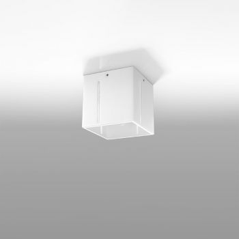 Plafonieră albă cu abajur din metal 10x10 cm Pax – Nice Lamps