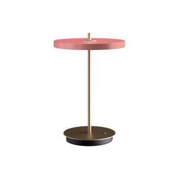 Veioză roz LED cu intensitate reglabilă cu abajur din metal (înălțime 31 cm) Asteria Move – UMAGE