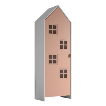 Șifonier pentru copii din lemn de pin alb-roz 37x172 cm Casami Bruges – Vipack