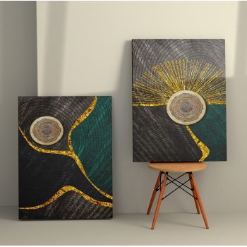 Tablou Canvas (2 bucăți) 2KNV4306, Multicolor, 110x70 cm