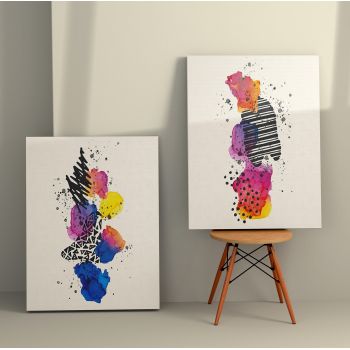 Tablou Canvas (2 bucăți) Modern 2, Multicolor, 150x100 cm
