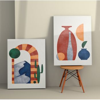 Tablou Canvas (2 bucăți) Modern 5, Multicolor, 110x70 cm