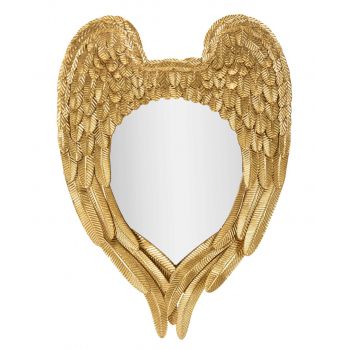 Oglinda decorativa Wings, Mauro Ferretti, 99x72 cm, fier/sticla, auriu