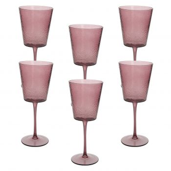 Set 6 pahare Alice, Andrea Fontebasso, 370 ml, sticla, roz