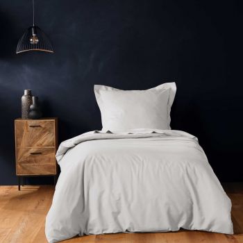 Lenjerie de pat albă din bumbac pentru pat de o persoană 140x200 cm Lina – douceur d'intérieur