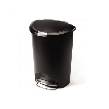 Coș de gunoi negru cu pedală din plastic 50 l – simplehuman