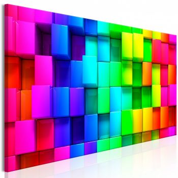 Tablou - Colourful Cubes (1 Part) Narrow 120x40 cm