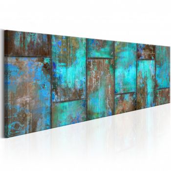 Tablou - Metal Mosaic: Blue 150x50 cm