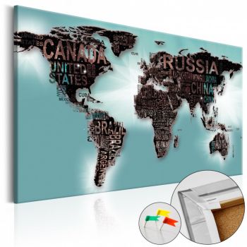Tablou din plută - Subtlety of the World [Cork Map] 60x40 cm