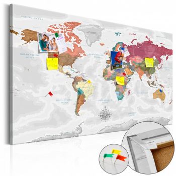 Tablou din plută - Travel Around the World [Cork Map] 90x60 cm