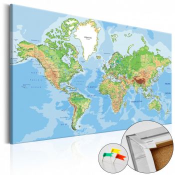 Tablou din plută - World Geography [Cork Map] 90x60 cm