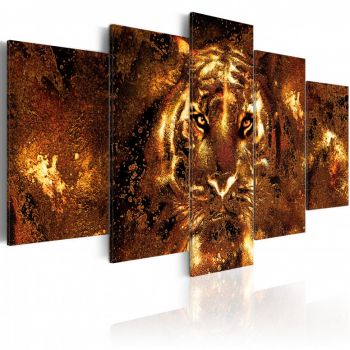 Tablou - Golden Tiger 100x50 cm