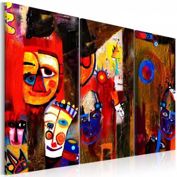 Tablou pictat manual - Abstract Carnival 120x80 cm