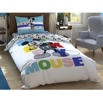 Lenjerie Copii Mickey Colour Face (Bumbac 100%)