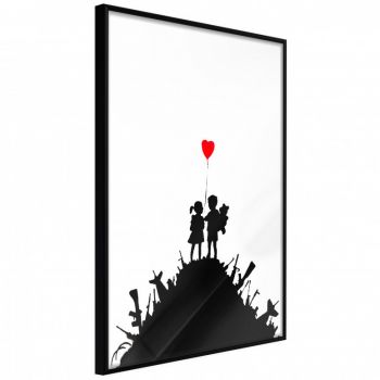 Poster - Banksy: Kids on Guns, cu Ramă neagră, 40x60 cm