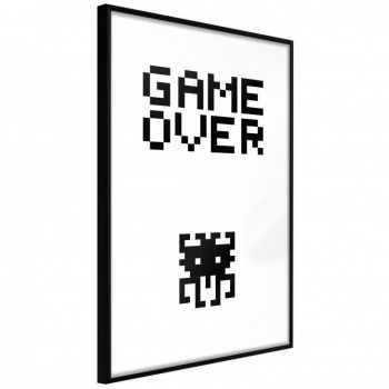 Poster - Game Over, cu Ramă neagră, 20x30 cm