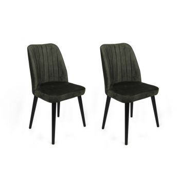 Set de 2 scaune Alfa-432, Kaki- Negru