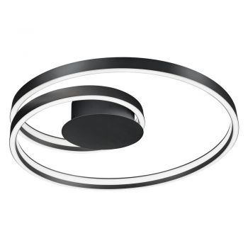Plafonieră neagră LED cu control vocal/cu control prin aplicații mobile cu abajur din metal Ciola – CINQUE