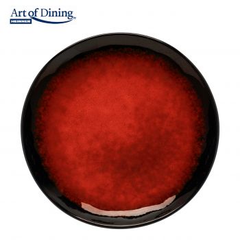Set 6 farfurii pentru desert Vulcano, 20 cm, ceramica, rosu/negru