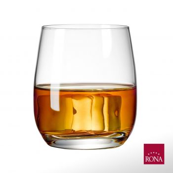 Set 6 pahare pentru whisky Cool, Rona, 360 ml, sticla, transparent