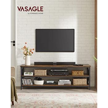 Comoda TV, Vasagle, Negru, 147x40x50 cm