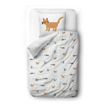 Lenjerie de pat pentru copii din bumbac satinat pentru pătuț 100x130 cm Cats – Butter Kings