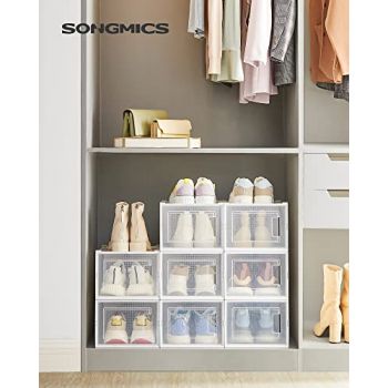 Pantofar din plastic, Songmics, Alb, 35x25x18.5 cm