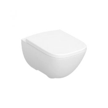 Set vas WC suspendat, Geberit, Selnova Premium Square, cu capac, 52 x 35,5 cm, alb