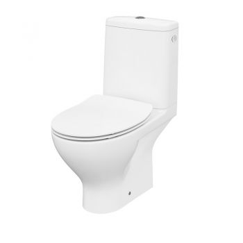Set vas WC stativ, Cersanit, Moduo, cu rezervor și capac soft close, easyoff, alb