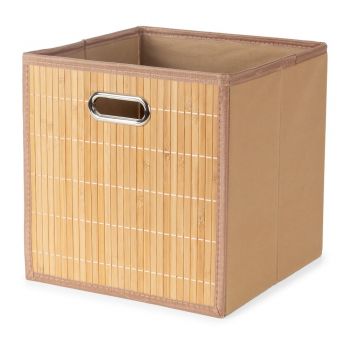 Cutie de depozitare în culoare naturală din bambus 31x31x31 cm – Compactor