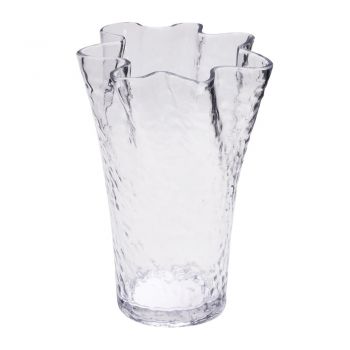 Vază din sticlă (înălțime 30 cm) Ruffle – Hübsch