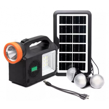 Kit solar camping GD 102 cu 3 becuri boxa BT radio powerbank 5000mAh