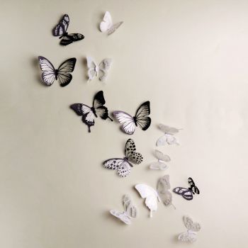 Set 18 autocolante 3D Ambiance Butterflies Chic ieftin