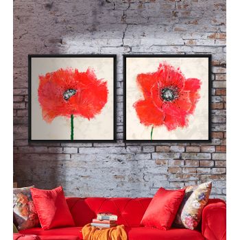 Tablou 2 piese Framed Art Red Explosion