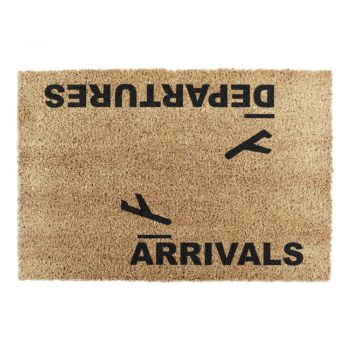 Covoraș de intrare din fibre de nucă de cocos 40x60 cm Arrivals and Departures – Artsy Doormats