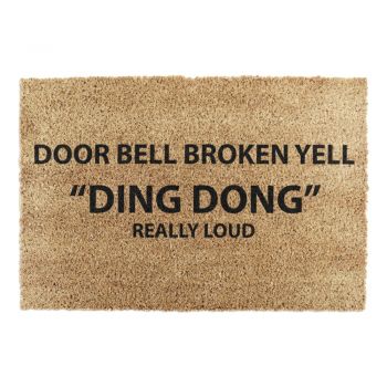 Covoraș de intrare din fibre de nucă de cocos 40x60 cm Yell Ding Dong – Artsy Doormats