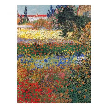 Tablou reproducere pe pânză după Vincent van Gogh - Flower garden, 40 x 30 cm