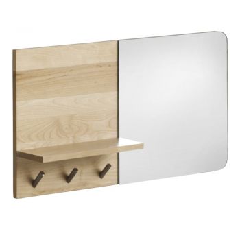 Oglindă de perete cu raft din lemn de mesteacăn Geese Stockholm