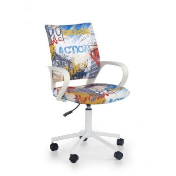 Scaun de birou pentru copii, tapitat cu stofa Ibis Freestyle, l53xA59xH88-100 cm