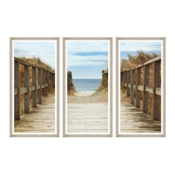 Tablou 3 piese Framed Art Beach Path