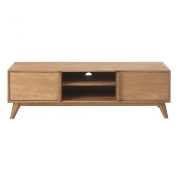 Masă TV în culoare naturală cu aspect de lemn de stejar 150x46 cm Rho – Unique Furniture