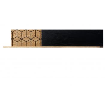 Etajera din lemn si furnir Large Mosaic 35 Stejar / Negru, L170xl25xH28 cm