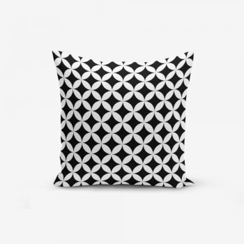 Față de pernă cu amestec din bumbac Minimalist Cushion Covers Black White Geometric, 45 x 45 cm, negru - alb ieftina