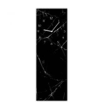 Ceas de perete Styler Glassclock Black Marble, 20 x 60 cm