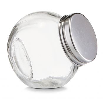 Borcan pentru depozitare din sticla Candy, capac metalic, 80 ml, l6,5xA5xH6,5 cm