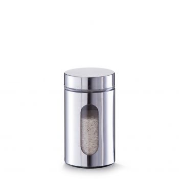 Recipient pentru depozitare Visual, inox si sticla, Silver 900 ml, Ø 10,2xH18 cm