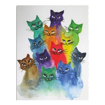 Tablou pe pânză Happy Cats, 30 x 40 cm